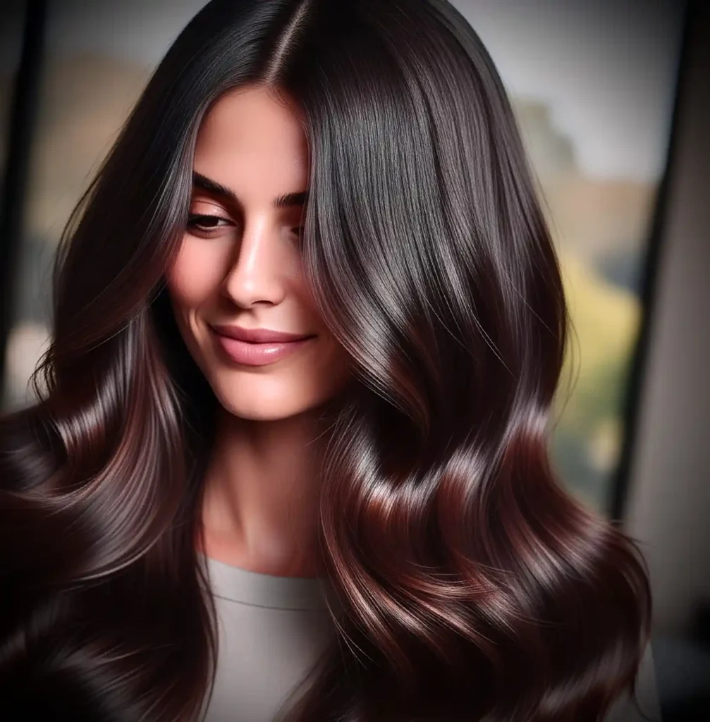 Healthy and shiny Hair | Woman with long, shiny brown hair