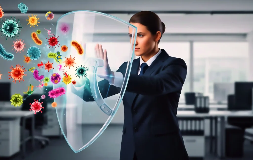 Immunity system protecting human body from virus