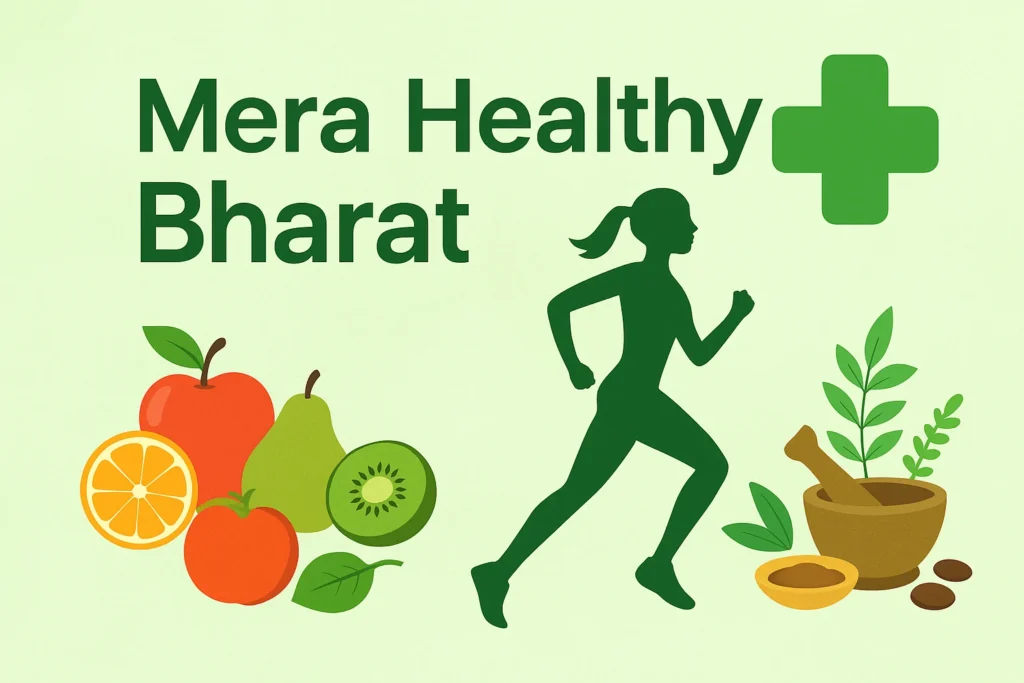 healthy lifestyle with fruits, yoga, heart and wellness icons for a health blog